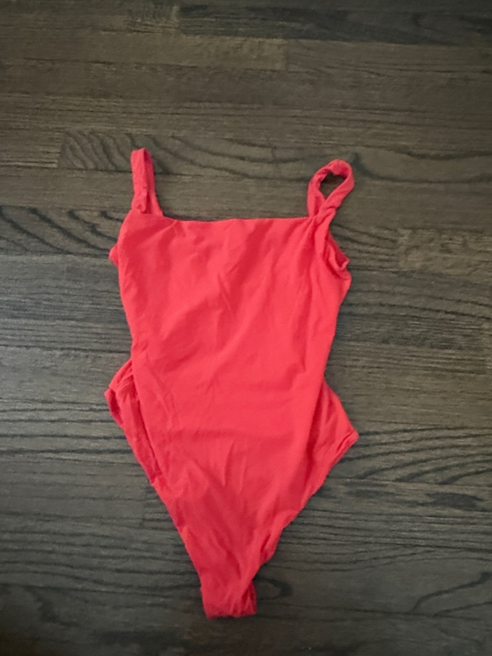 SKIMS Red Square Neck Bodysuit